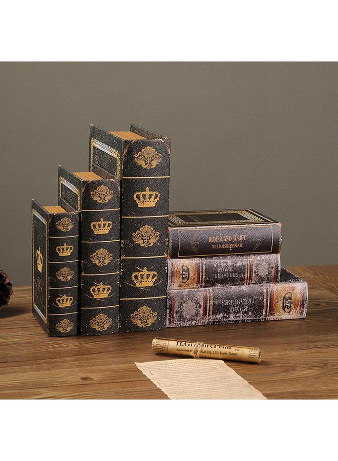 الأزرق جي دبليو زخرفة الكتب المزيفة على الطراز الأوروبي ، غرفة نموذجية ، كتاب زخرفي ، صندوق تخزين الكتب المقلدة روميو وجولييت - Image 4