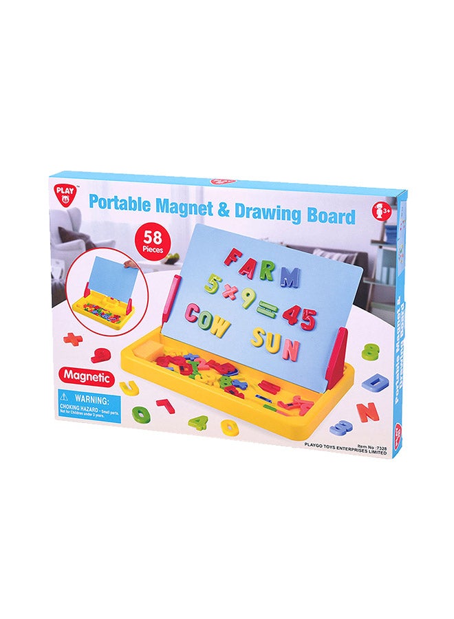 PLAYGO Portable Magnet & Drawing Board - 58 Pcs  - Image 1
