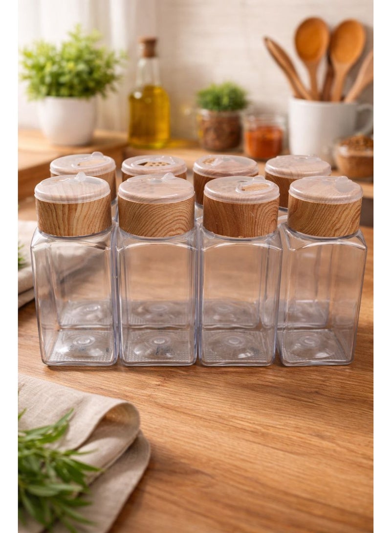 طقم توابل اكريليك 8*1 + استيكر توابل - Image 1