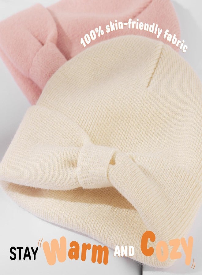 FURTALK Baby Beanie Winter Hat Knitted Warm Hat with Cute Bow Infant Toddler Cuffed Beanies - Image 2
