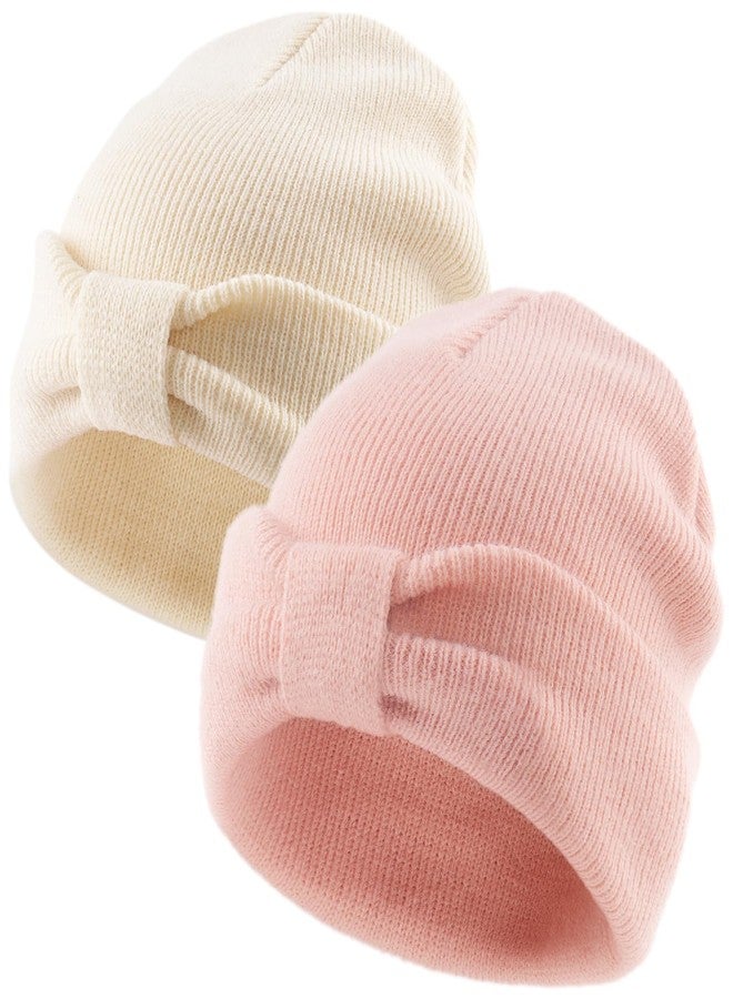 FURTALK Baby Beanie Winter Hat Knitted Warm Hat with Cute Bow Infant Toddler Cuffed Beanies - Image 1