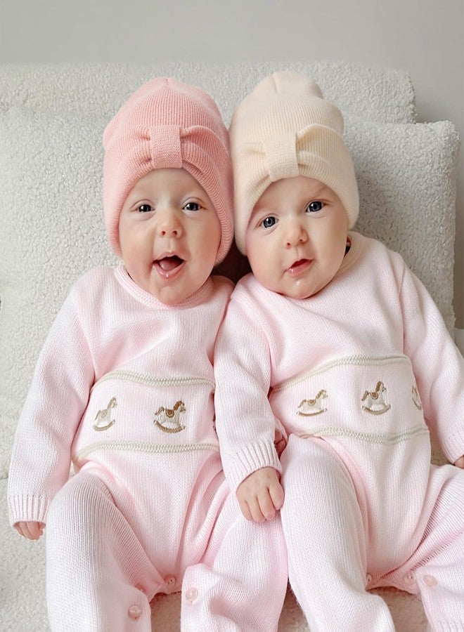 FURTALK Baby Beanie Winter Hat Knitted Warm Hat with Cute Bow Infant Toddler Cuffed Beanies - Image 4