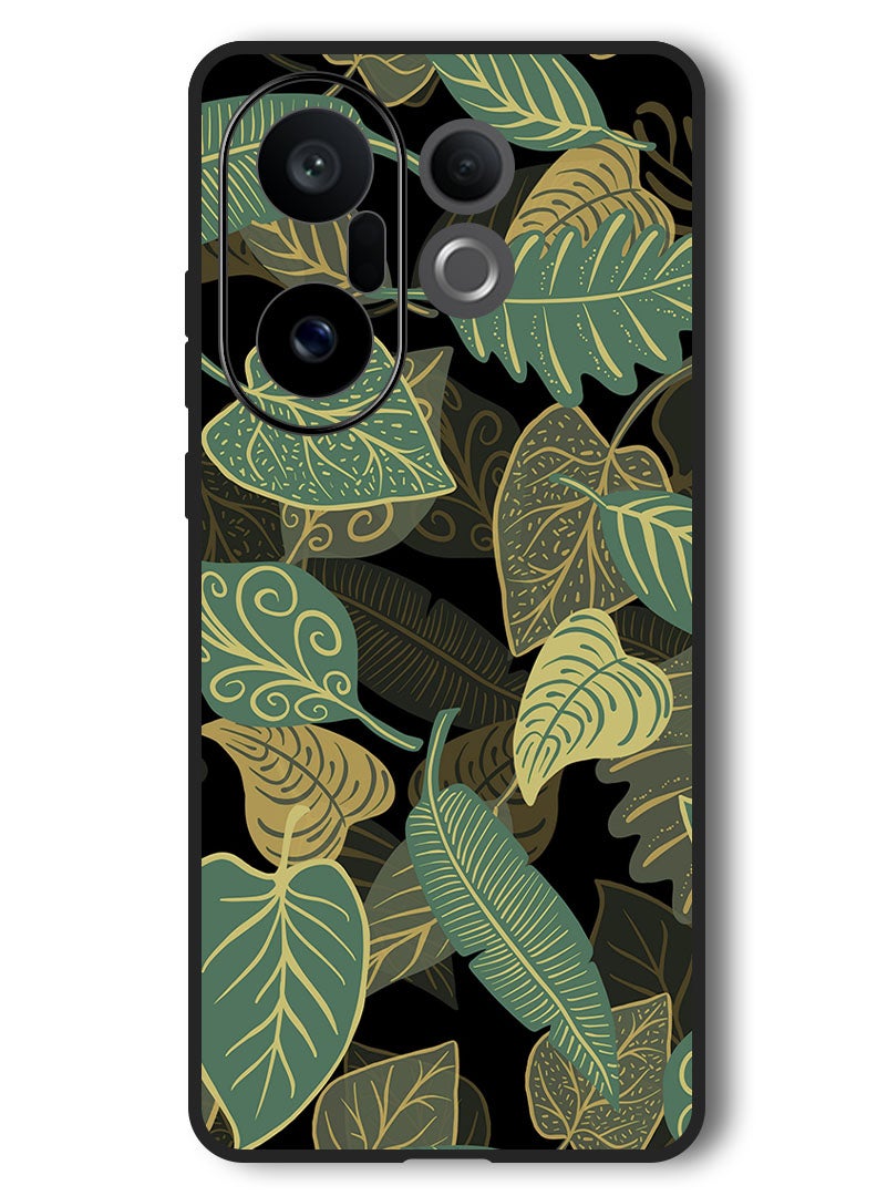 Theodor Case Compatible with Vivo X200 FE 6.31 Inch Protection Shockproof Bumper Cover leaves_patterns_texture - Image 1