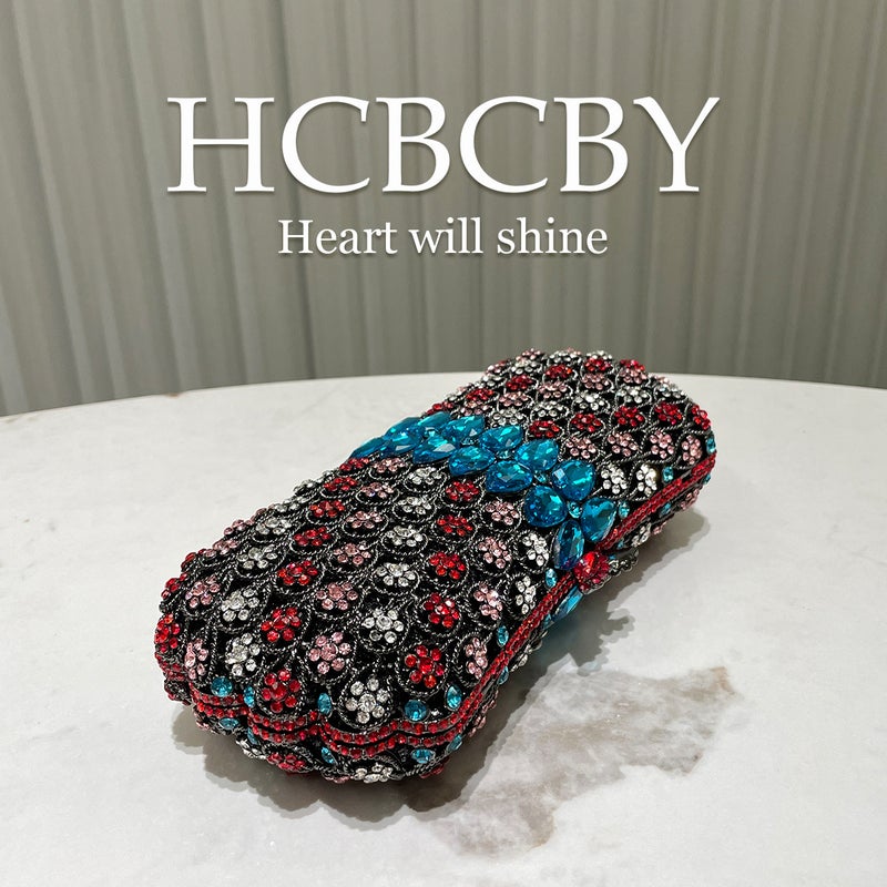 High-End Black Evening Bag Luxury Rhinestone Banquet Clutch Bag Women'S Color Contrast High-End Celebrity Dress Evening Bag - Image 5