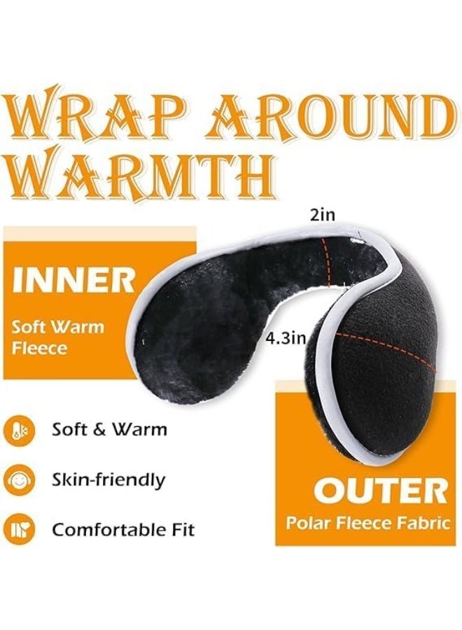 Reflective Ear Muffs for Winter, Adjustable Earmuffs Winter Ear Muffs Women & Men, Polar Fleece Women's Earmuffs - Image 3