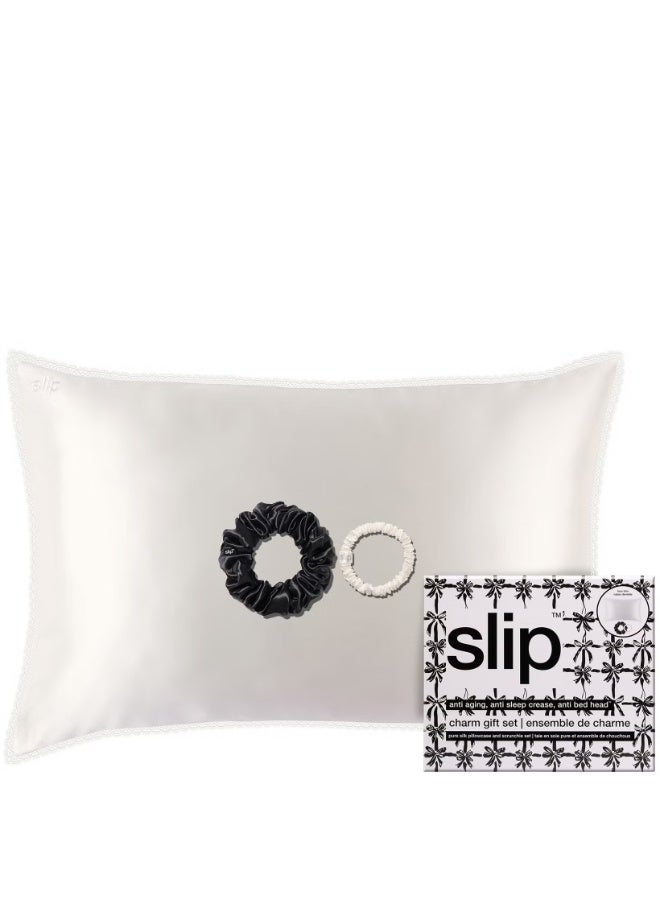 slip pure silk queen with lace trim - charm - Image 1