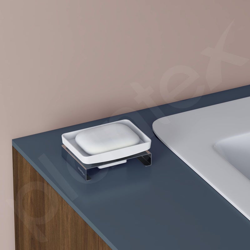 plantex Plantex Stainless Steel and ABS Single Soap Dish for Bathroom/Soap Stand/Soap Holder/Soap Storage for Bathroom/Bathroom Accessories - Table Top (Chrome & ABS)  - Image 2