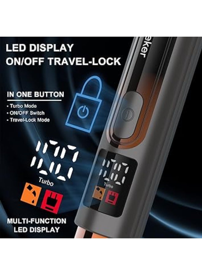 Hatteker Upgraded Mens Electric Back Shaver Body Grooming kit Body Trimmer Facial,Arm,Chin Beard Trimmer Cordless Hair Clipper with Adjustable Extension Handel Waterproof LED Display - Image 4