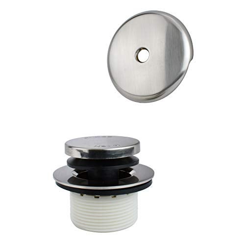 KEENEY K826-71DSBN Foot Lok Stop Style Universal Bath Drain Replacement Trim Kit, Brushed Nickel - Image 1