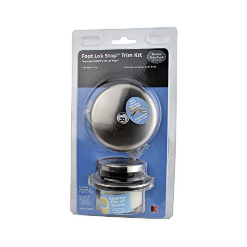 KEENEY K826-71DSBN Foot Lok Stop Style Universal Bath Drain Replacement Trim Kit, Brushed Nickel - Image 5