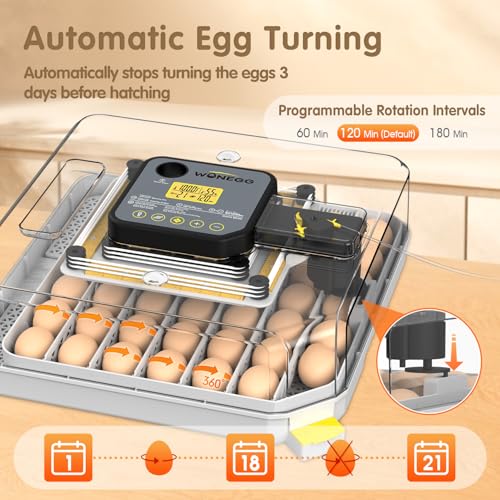 WONEGG Incubators for Hatching Eggs Egg Incubator for Lab Home Farm with Automatic Egg Turning for Chicken, Ducks, Goose, Quail 48 Eggs - Image 2