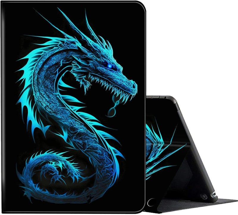 FUYOCWE for Fire HD 10 Case 2021,Fire HD 10 Plus Tablet Case (11th Generation, 2021 Release), Multi-Angle Slim Stand Smart Cover Cases for New Amazon Kindle Fire HD 10 10.1"-Blue neon Dragon - Image 1