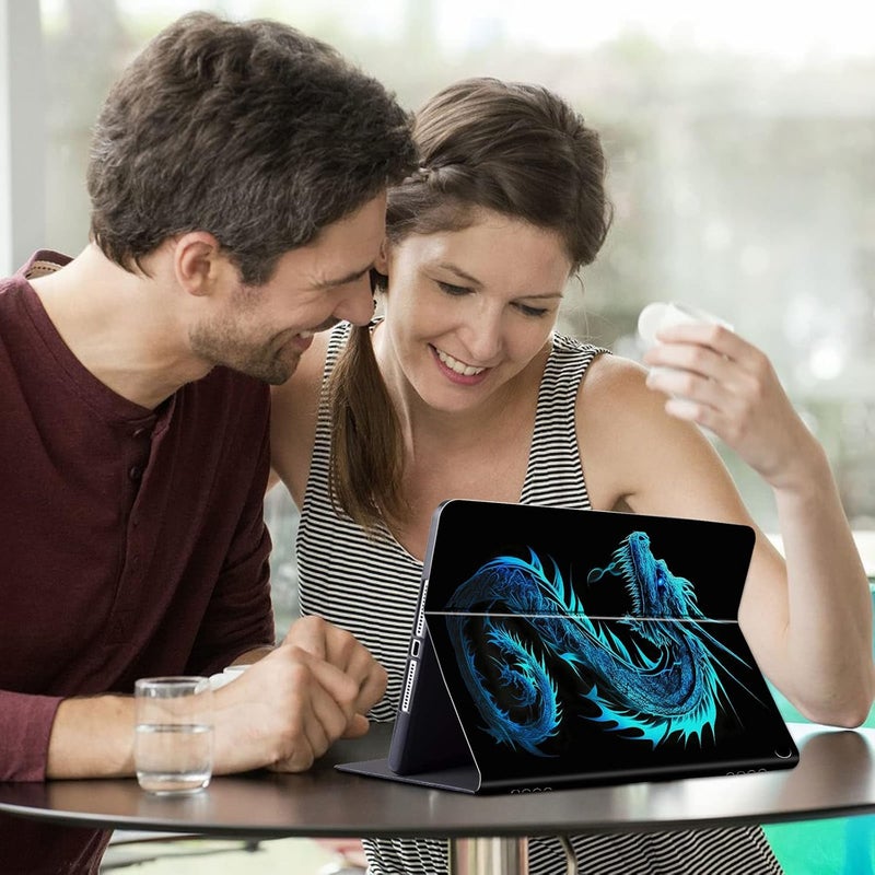FUYOCWE for Fire HD 10 Case 2021,Fire HD 10 Plus Tablet Case (11th Generation, 2021 Release), Multi-Angle Slim Stand Smart Cover Cases for New Amazon Kindle Fire HD 10 10.1"-Blue neon Dragon - Image 3