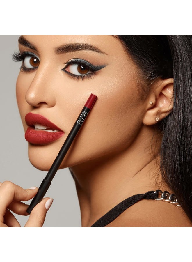 K7L Dark Red Lip Crayon (Vegan) - Waterproof and Smudge-Proof Cosmetics - Flame - Image 5