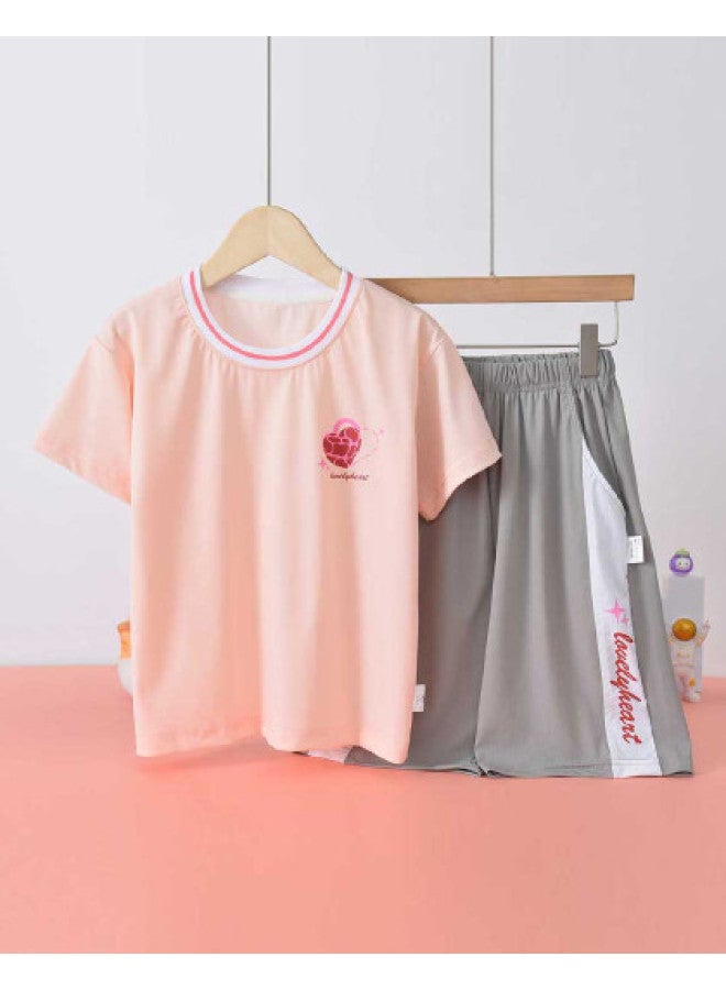 Bornbay summer Girls' Kids' Breathable Outfit - High Elasticity Sporty Casual Set - Image 1