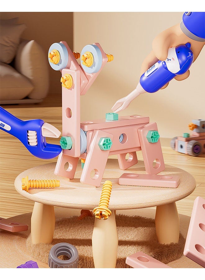 Kids Tool Set,158PCS Kids Tool Set with Storage Box,Durable Pretend Play Tool Toys for Toddler,DIY Toys Construction Kids Tools,Magic Montessori Educational Toys,DIY Screw Puzzle Assembly Pieces, Creative Engineering Building Kit Baby Pretend Play Toy Gift for Boy Girl Ages 3+ - Image 5