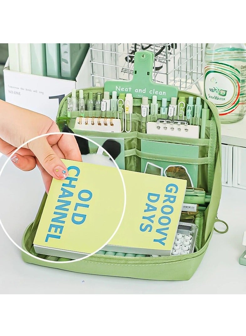 Loquat 12 Layers Large Capacity Pencil Case Good Looking Multifunctional Classification Storage Stationery Storage Bag (Pink) - Image 2