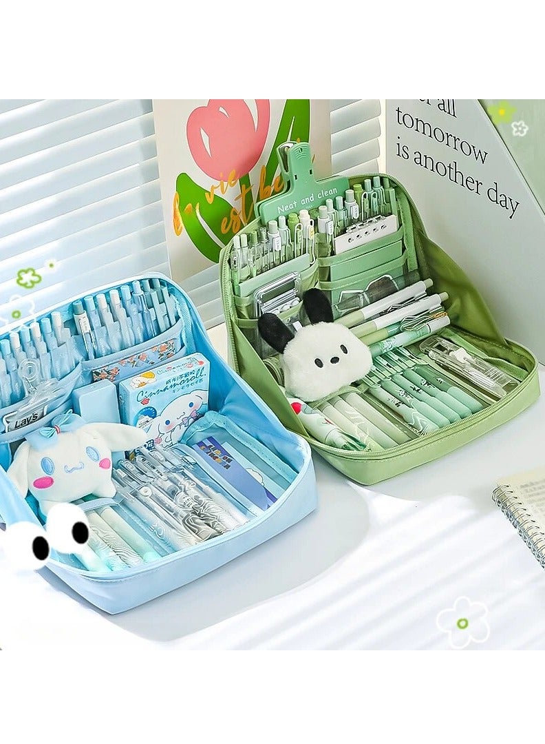 Loquat 12 Layers Large Capacity Pencil Case Good Looking Multifunctional Classification Storage Stationery Storage Bag (Pink) - Image 3