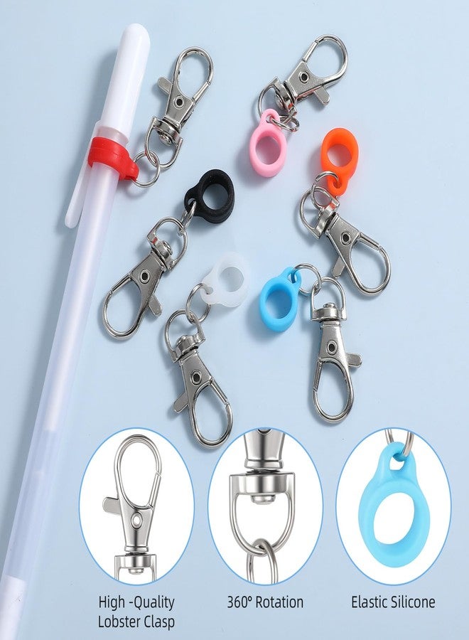 Wanmu Colorful Pen Holder 6Pcs Silicone Pen Clips with Lobster Clasp Pen Holder for Lanyard Nurse Supplies Pen Converter, Retractable Pen Holders for Nurses, Badge Reel Accessories - Image 3