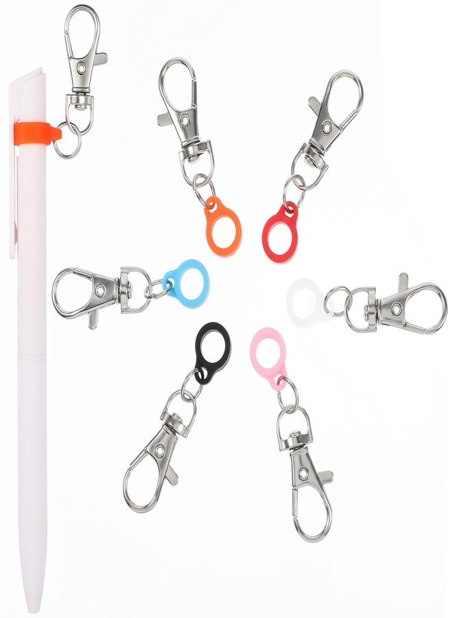 Wanmu Colorful Pen Holder 6Pcs Silicone Pen Clips with Lobster Clasp Pen Holder for Lanyard Nurse Supplies Pen Converter, Retractable Pen Holders for Nurses, Badge Reel Accessories - Image 1