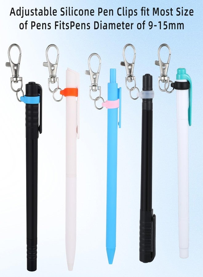 Wanmu Colorful Pen Holder 6Pcs Silicone Pen Clips with Lobster Clasp Pen Holder for Lanyard Nurse Supplies Pen Converter, Retractable Pen Holders for Nurses, Badge Reel Accessories - Image 4