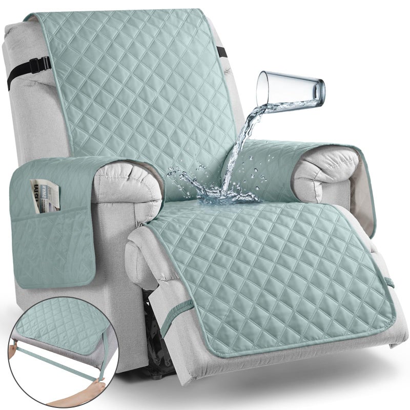 TAOCOCO NonSlip Recliner Chair Cover Sofa Slipcover Pet Cover for Small Recliner Chair with Elastic Straps Washable Reclining Chair Cover Recliner Furniture Protector 23 Small Mint