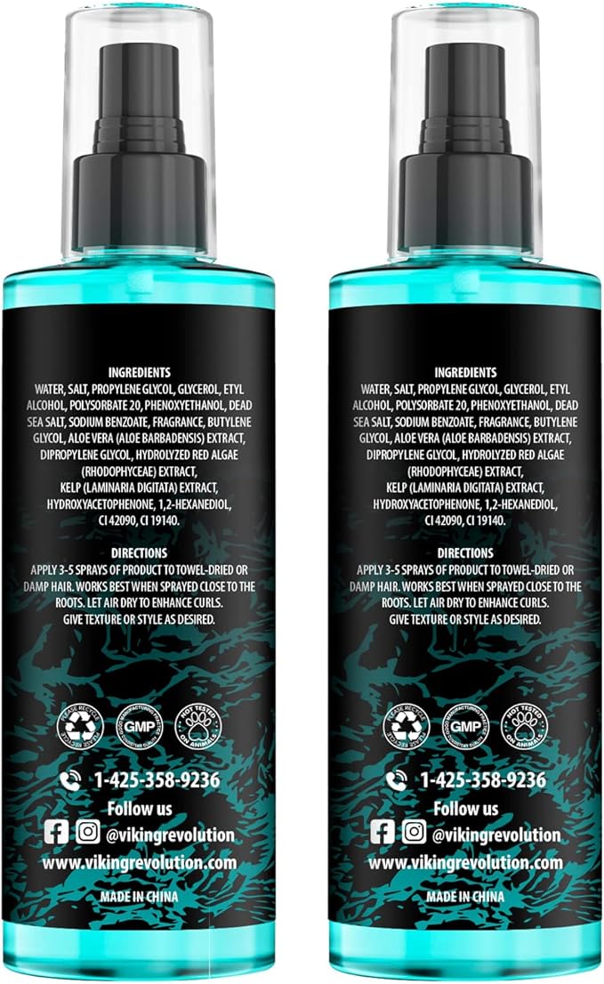 Viking Revolution Sea Salt Spray for Hair Men 260 ml Hair Texturizing Spray with Kelp Aloe Vera Red Algae Extract Surf Spray Volume Texture Gifts For Men