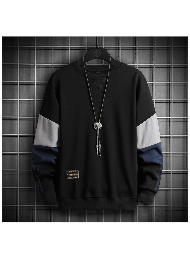 Large Size Fashionable Men's Long Sleeved Easy To Match Sports Hoodie T-shirt  - Image 1
