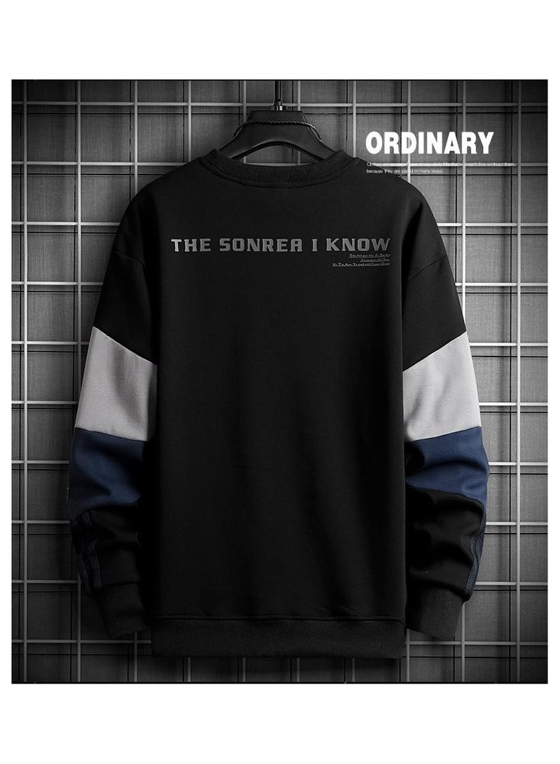 Large Size Fashionable Men's Long Sleeved Easy To Match Sports Hoodie T-shirt  - Image 2