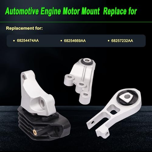 SHICHU Engine Motor Mount Compatible with 2015-2018 Renegade 2016-2018 500X 1.4L L4 Replacement for 68254474AA 68254669AA 68257232AA Set of 3 - Image 3