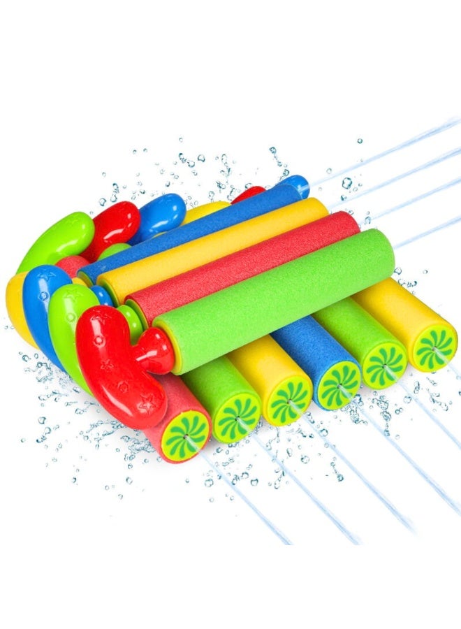 ماكدو طقم 6 قطع من مسدسات الرش المائي الرغوي EVA - مسدسات رش مائي عالية الضغط بمدى بعيد 32 قدم، ألعاب صيفية في المسبح والشاطئ للأطفال والكبار - هدية صيفية مثالية للمرح العائلي - Image 1