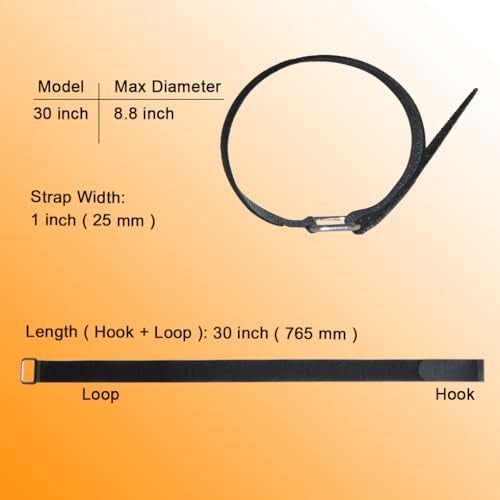 VIGAER 30 inch Reusable Extend Securing Strap - Fastening Cable Strap - 16 PACK Adjustable Nylon Hook and Loop Cable Tie Down Strap - Image 2