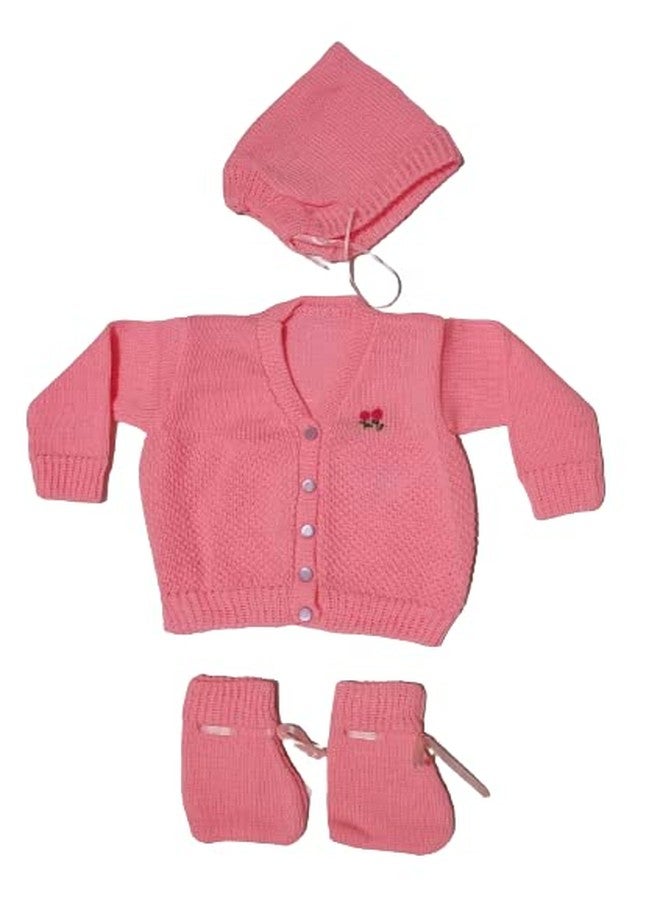 NAVYZONE Baby Woolen Sweater for Unisex New Born Baby (Combo of 2) (0-3 Months, Dark Pink- Light Pink) - Image 3