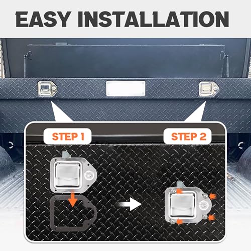 Lonffery Truck Tool Box Latch Stainless Steel Toolbox Paddle Lock Replacement Handle with Keys for RV, Truck, Trailer, UTV, ATV Box (2 Pack) - Image 5