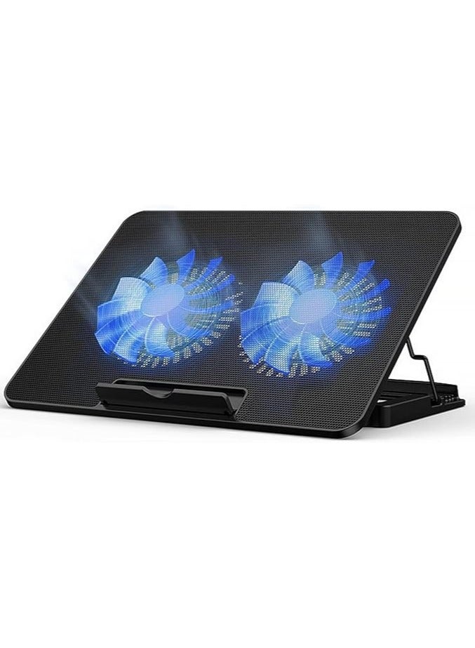 erorex Laptop Cooling Pad for 14-17 Inch Notebooks - Ultra-Slim, Quiet, Ergonomic Design - Adjustable Height Cooling Stand - Ideal for Gaming, Office, and Home Use - Image 1