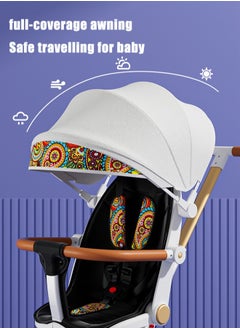 Arabest Baby Stroller, Convertible Travel Strollers, Two-Way Foldable Stroller with 5-Point Harness & SunShade, Extra Storage  - Image 4