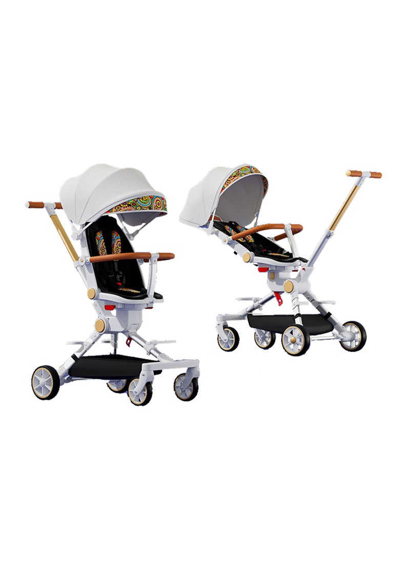 Arabest - Baby Stroller, Convertible Travel Strollers, Two-Way Foldable Stroller with 5-Point Harness & SunShade, Extra Storage - Image 1