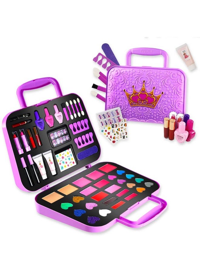 Toysical Makeup Kit For Girls 51 Pcs Pretend Makeup Set For Kids Real Makeup Toys For Girls Non Toxic Princess Toys For Girls Birthday Gift For 3 4 5 6 7 8 9 10 Years Old Children  - Image 1