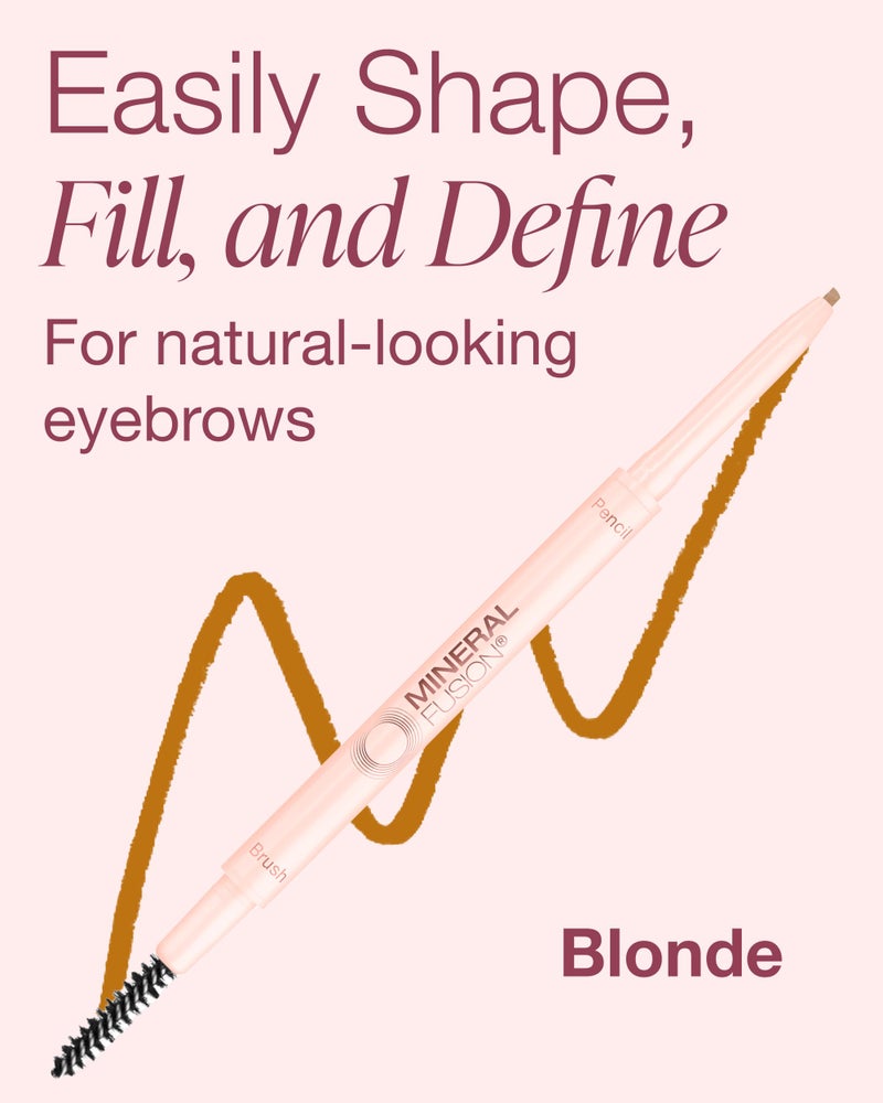 Mineral Fusion Retractable Brow Pencil (Blonde) - TZR 2025 Beauty Heroes Award Winner - Shape & Define Eyebrow with Blending Spoolie Brush - Velvety Smooth, Long-Lasting Color - Vegan Formula - Image 4