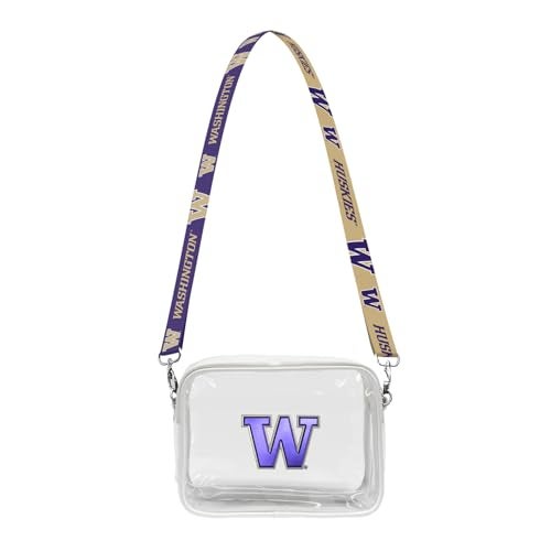 Littlearth Washington Huskies NCAA Clear Fanny Fan Purse - Image 1