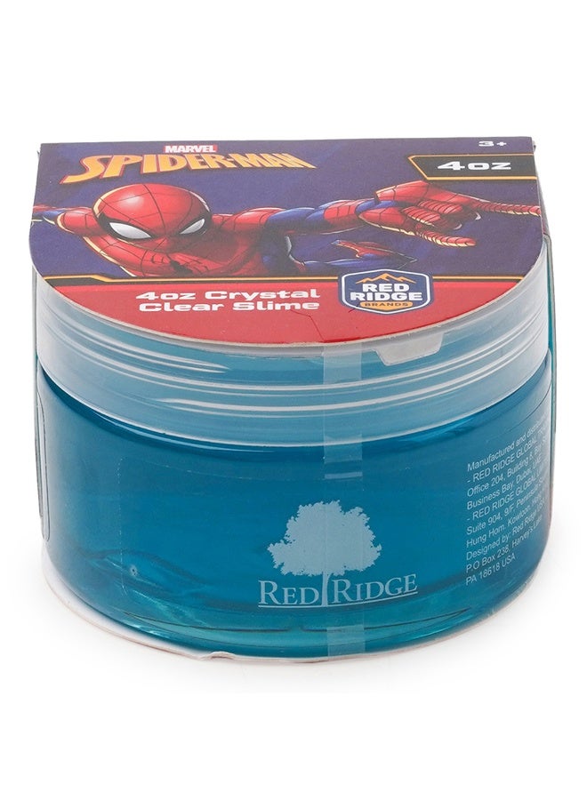 MARVEL Spider-Man 4oz Crystal Clear Slime | Soft, Glossy & Stretchy | Non-Sticky Slime For Kids | Ideal For Gifting | Blue | Age 3+ - Image 1
