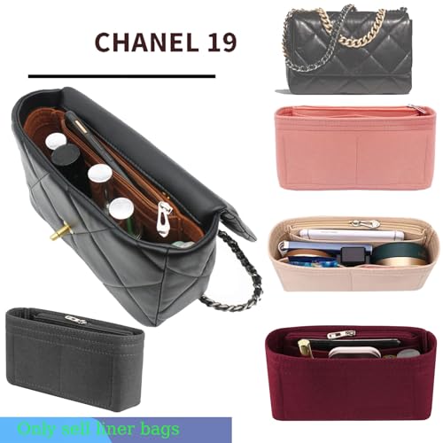 Lckaey Purse Organizer Insert for 19 Flap Small Bag Small bag Organizer with Side Zipper Pocket beige 1016 24 * 7 * 12cm - Image 5