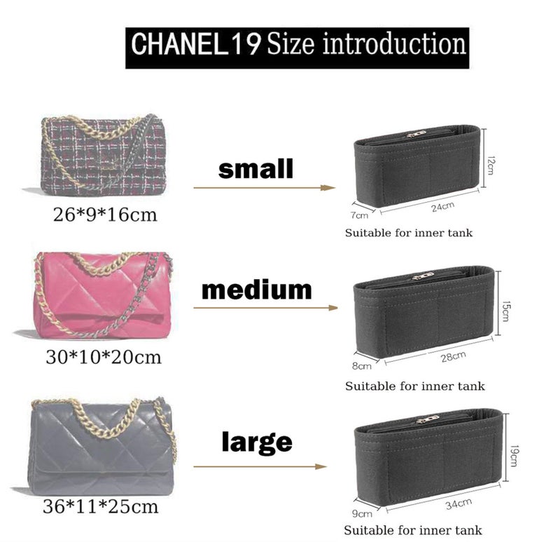Lckaey Purse Organizer Insert for 19 Flap Small Bag Small bag Organizer with Side Zipper Pocket beige 1016 24 * 7 * 12cm - Image 3
