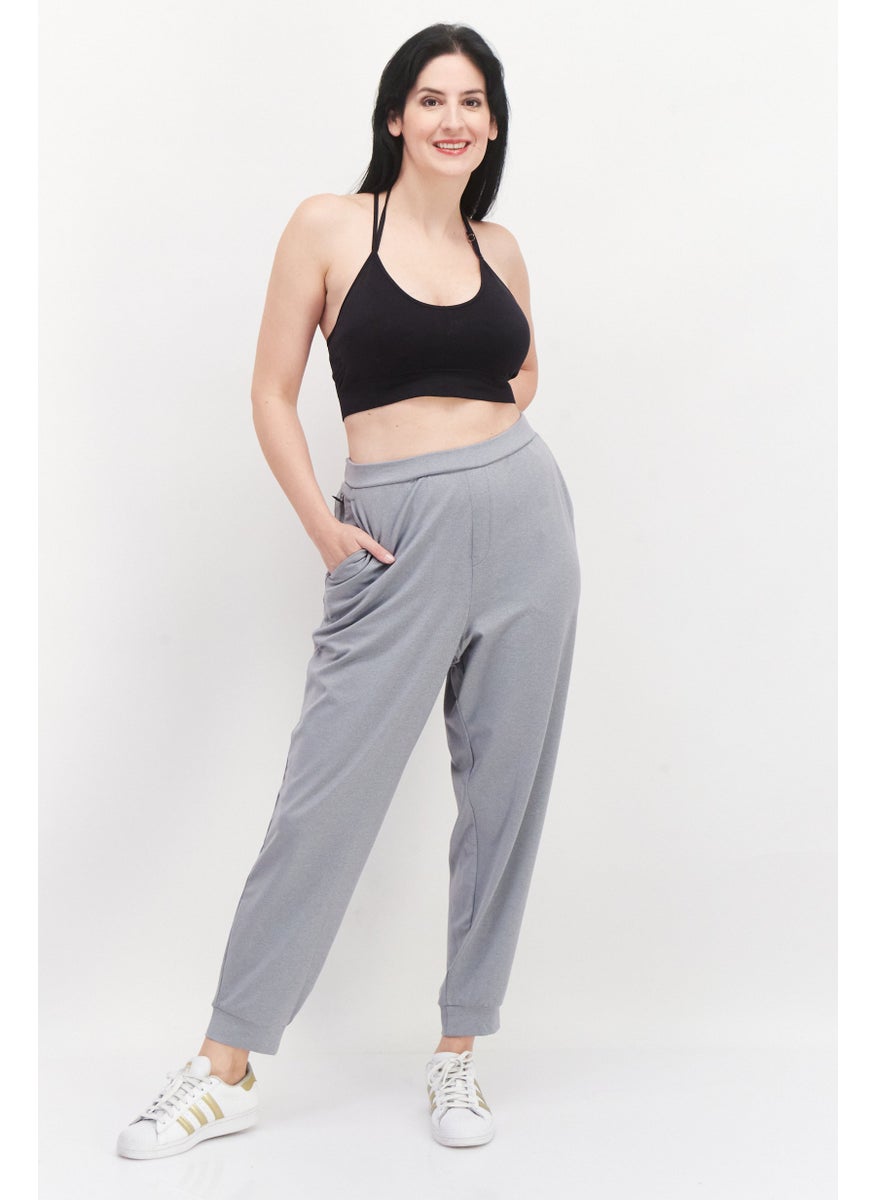 Fourlaps - Women Regular Fit Plain Jogger Pants, Grey - Image 1