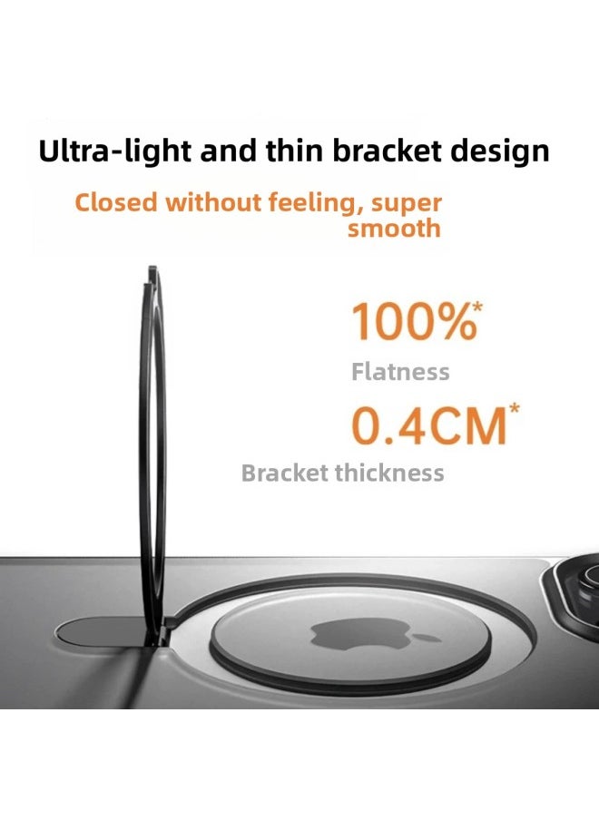 Generic - Applicable To For Iphone 16ProMax Mobile Phone Case For Iphone15 Bracket Magnetic Absorption Anti-fall Q1 Frosted Skin Feeling Fulcrum Factory-Color:Graphite Black-Applicable Models:For Iphone 13 - Image 1