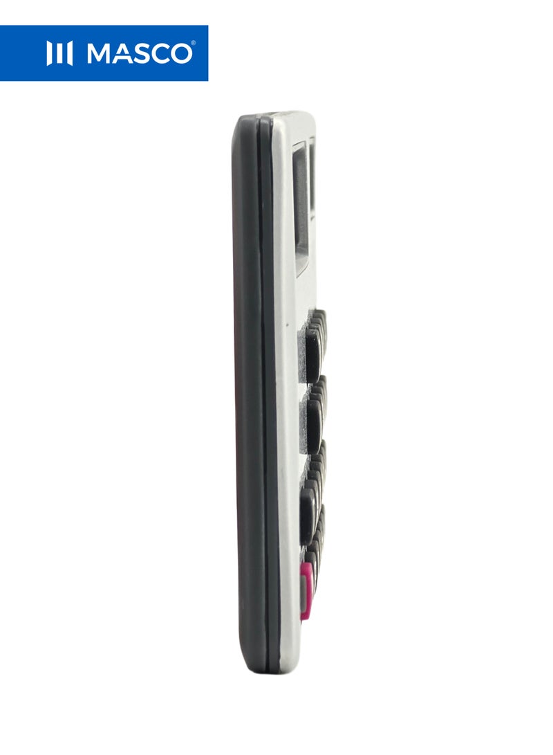 MASCO 8-Digit Pocket Calculator with Large Display, Solar Plus Power, Wallet Case - Image 2