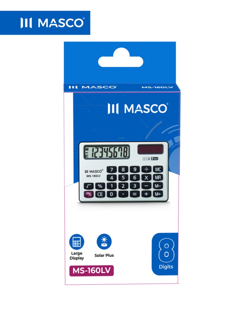 MASCO 8-Digit Pocket Calculator with Large Display, Solar Plus Power, Wallet Case - Image 4