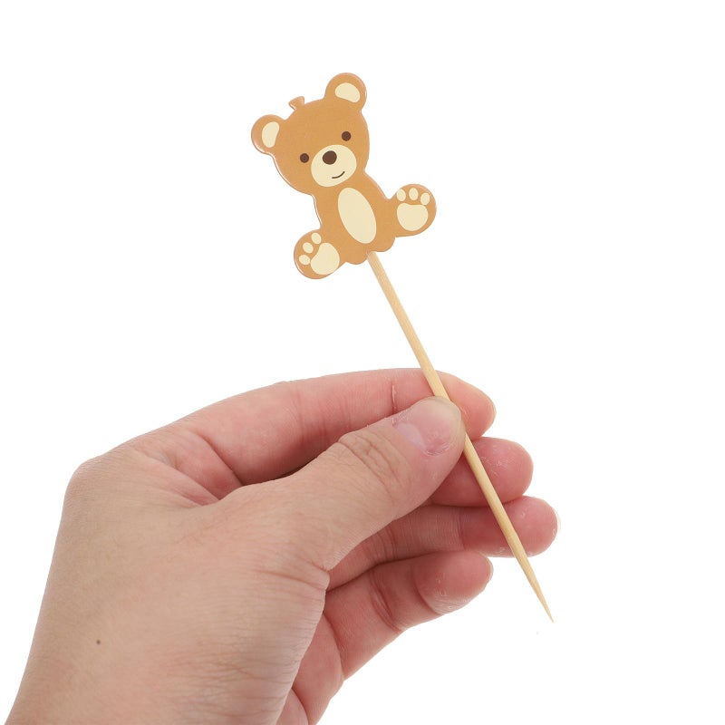 Bear Cake Toppers And Cupcake Picks 50pcs Non Edible Food Picks For Birthday Party Decorations - Image 4