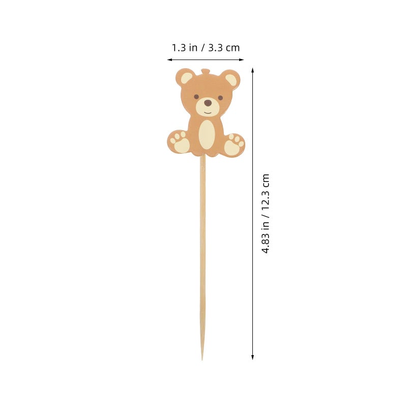 Bear Cake Toppers And Cupcake Picks 50pcs Non Edible Food Picks For Birthday Party Decorations - Image 3
