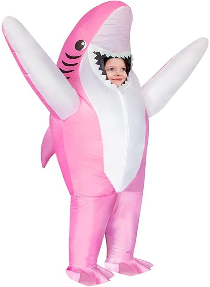 Kids Shark Waterproof Inflatable Costume for Kids Festival, Party, Fun, Durable, Reusable (Pink) - Image 1